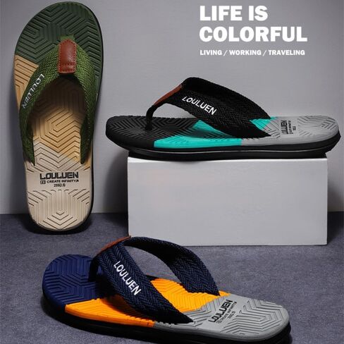 Premium Comfort Patchwork Color Flip Flops For Men Yoga Mat Non Slip Thong Sandals Slides Summer Slippers Soft Sole Footwear in Saudi Arabia