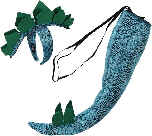Dinosaur Stegosaurus Costume Kit with Adjustable Tail and Headband with Felt Spikes in Saudi Arabia