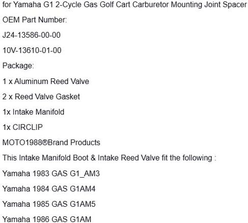 بديل لياماها مدخل مشعب التمهيد وصمام القصب Assy لعربة جولف 215cc G1 1983-1986 OEM in Saudi Arabia