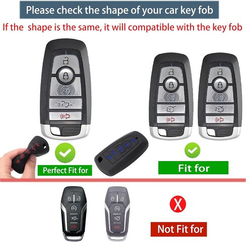 غطاء Key Fob مناسب لـ Ford 2026-2018 F150 F250 F350 F450 F550 F650 F750 - حافظة تحكم عن بعد من السيليكون متوافقة مع Explorer Expedition Fusion Mustang Edge Escape (زر أزرق وأحمر) in Kuwait