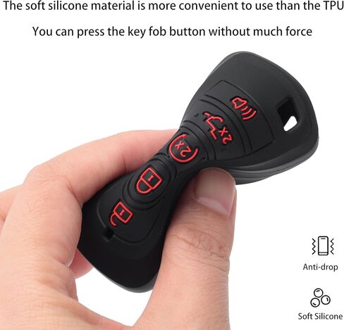 غطاء Key Fob مناسب لـ Ford 2026-2018 F150 F250 F350 F450 F550 F650 F750 - حافظة تحكم عن بعد من السيليكون متوافقة مع Explorer Expedition Fusion Mustang Edge Escape (زر أزرق وأحمر) in Kuwait