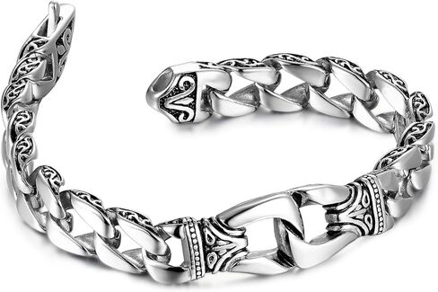 Men’s Link Bracelet Collection – Stainless Steel, Black & Silver Variations, Bracelet & Necklace Sets, 8.3–9" Length, Gift Ready in Saudi Arabia