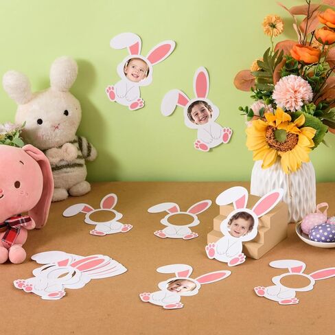 FOBSME 72 Pcs Easter Bunny Cutouts Paper Bunny Bulletin Board Decorations DIY Easter Rabbit Paper Cutouts with Glue Points for Photo Crafts Spring Holiday Classroom Party Decorations,6.3x4.49 Inch in Saudi Arabia