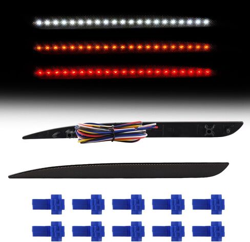 مجموعة مصابيح عاكسة خلفية LED متوافقة مع Chrys'ler 300/ 300C/ 300S 2015-2022 مجموعة مصابيح إشارة الانعطاف 88-SMD 4 وظائف مدخنة in Kuwait