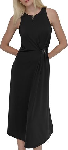 DKNY Women's Sleeveless Jewel Neck Midi Dress in Saudi Arabia