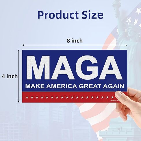 3 عبوات من ملصقات الرئيس دونالد ترامب تجعل أمريكا رائعة مرة أخرى، ملصقات MAGA مقاس 8 × 4 بوصة باللونين الأزرق والأحمر، ملصق فينيل مقاوم للماء قابل للإزالة ومقاوم للبهتان للسيارة والشاحنة والنوافذ والكمبيوتر المحمول والحروف الكبيرة in Saudi Arabia