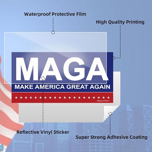 3 عبوات من ملصقات الرئيس دونالد ترامب تجعل أمريكا رائعة مرة أخرى، ملصقات MAGA مقاس 8 × 4 بوصة باللونين الأزرق والأحمر، ملصق فينيل مقاوم للماء قابل للإزالة ومقاوم للبهتان للسيارة والشاحنة والنوافذ والكمبيوتر المحمول والحروف الكبيرة in Saudi Arabia