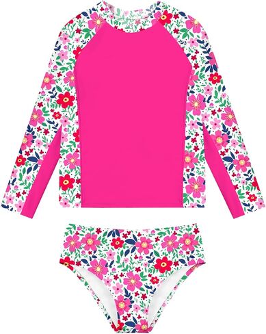 Vogseek Girls 2 Piece Swimsuits Long Sleeve Rashguard Bathing Suits Size 5-12Y in Saudi Arabia