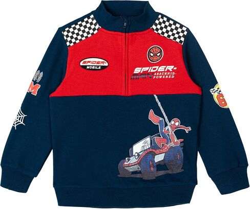 Marvel Spider-Man Fleece Half Zip Sweatshirt Toddler to Big Kid Sizes (2T - 14-16) in Saudi Arabia