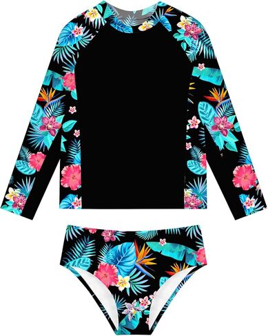 Vogseek Girls 2 Piece Swimsuits Long Sleeve Rashguard Bathing Suits Size 5-12Y in Saudi Arabia