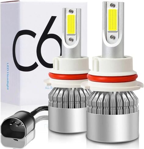 2PCS 9007/9004HB5 Car LED Light, 6500K 3800LM Super Bright High and Low Beam Bulb C6 LED Fog Light Headlight Bulb Replacement, Plug & Play, Car/trucks in Saudi Arabia