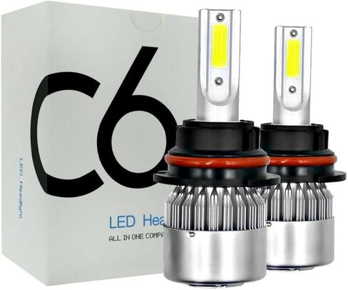 2PCS 9007/9004HB5 Car LED Light, 6500K 3800LM Super Bright High and Low Beam Bulb C6 LED Fog Light Headlight Bulb Replacement, Plug & Play, Car/trucks in Saudi Arabia