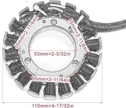 Stator Coil 3430-058 Compatible With Arctic 400 500 FIS 4X4 Manual Transmission ATV TRV TBX 400cc 500cc LTA500 4WD in Saudi Arabia