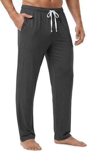 Mens Pajama Pants - Moisture Wicking Bamboo Viscose Cotton Soft Cooling Sleep Bottoms for Home & Lounge in Saudi Arabia