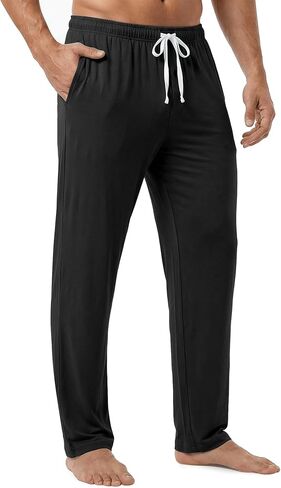 Mens Pajama Pants - Moisture Wicking Bamboo Viscose Cotton Soft Cooling Sleep Bottoms for Home & Lounge in Saudi Arabia