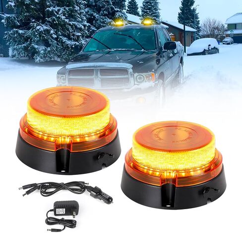 OPP ULITE Rechargeable Amber Led Strobe Lights 2 in 1 Wireless Battery, 17 Flashing Mode High Low Brightness, 48pcs Led, 24W Hazard Beacon Flash Safety Emergency Warning Light for Vehicles Trucks in Saudi Arabia