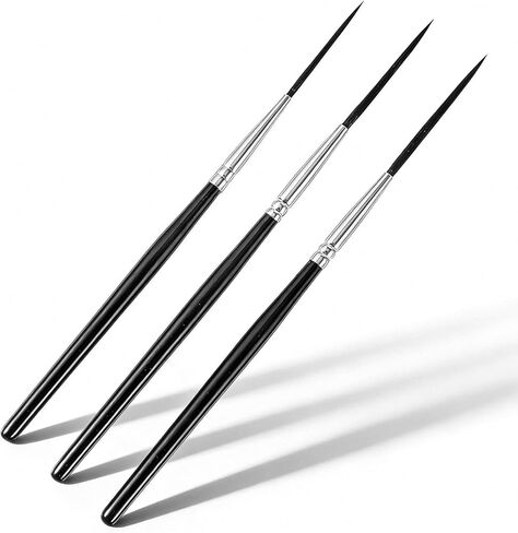 3 Pcs Script Pinstripe Brushes, Extra Long Fine Scroll Pinstriping Brush, Rigger Script Liner Brushes for Watercolor Acrylic Model and Miniature Painting in Saudi Arabia