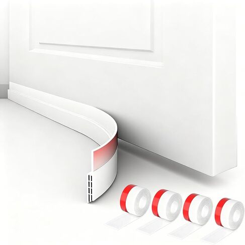 2 Pack Door Draft Stopper for Bottom of Door, 39" Silicone Weather Stripping Door Seal Strip, Self Adhesive Door Sweep Noise and Dust Blocker, Energy Saving Under Door Draft Blocker for Home & Garage in Saudi Arabia