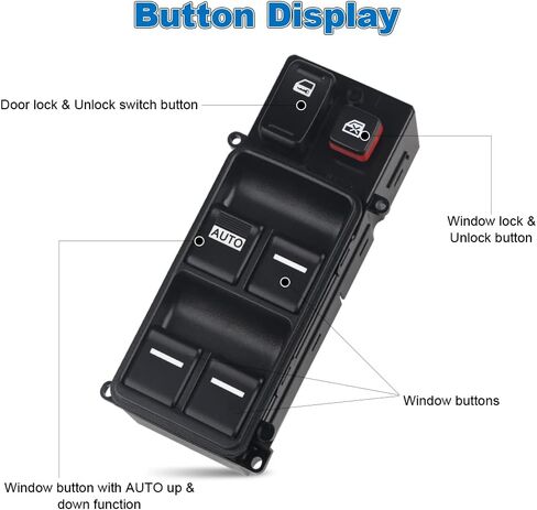 Window Switch Compatible with Honda Accord Sedan 2003 2004 2005 2006 2007, Driver Side Master Power Window Switch, Replacement for 35750-SDA-H12, 35750-SHJ-A24 in Saudi Arabia