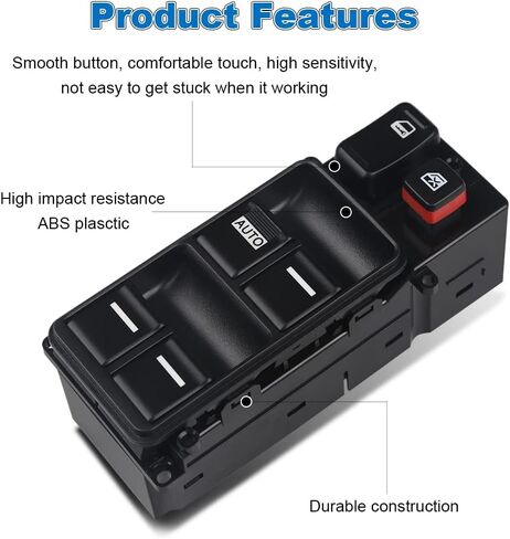 Window Switch Compatible with Honda Accord Sedan 2003 2004 2005 2006 2007, Driver Side Master Power Window Switch, Replacement for 35750-SDA-H12, 35750-SHJ-A24 in Saudi Arabia