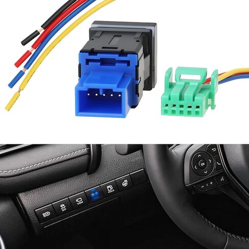 Rear Lights Push Button Switch 12V Blue Backlight Dashboard Switch Replacement Compatible with Toyota Prado 150 Compatible with Corolla in Saudi Arabia