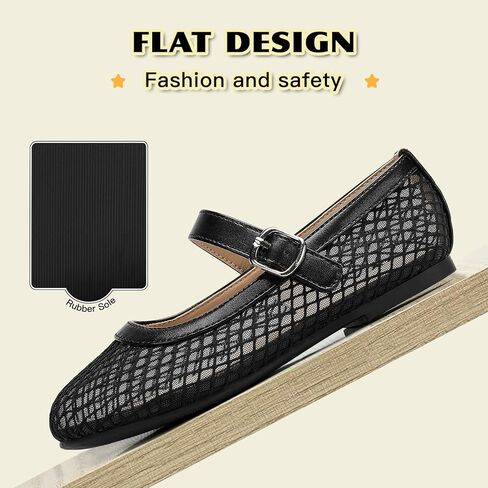 أحذية Koppu للفتيات الشبكية Mary Jane Ballet Flats المريحة والأحذية المدرسية للأطفال الصغار والأطفال الصغار in Kuwait