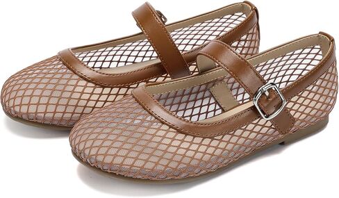 أحذية Koppu للفتيات الشبكية Mary Jane Ballet Flats المريحة والأحذية المدرسية للأطفال الصغار والأطفال الصغار in Kuwait