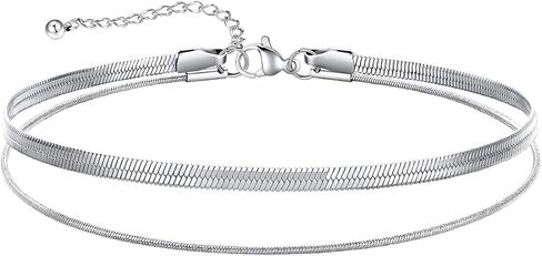 U7 Silver/Gold Ankle Bracelets for Women Layered Chain Anklets Stainless Steel Waterproof Summer Beach Anklet Cham, Adjustable 8.5"-10.5" in Saudi Arabia