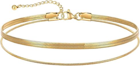 U7 Silver/Gold Ankle Bracelets for Women Layered Chain Anklets Stainless Steel Waterproof Summer Beach Anklet Cham, Adjustable 8.5"-10.5" in Saudi Arabia