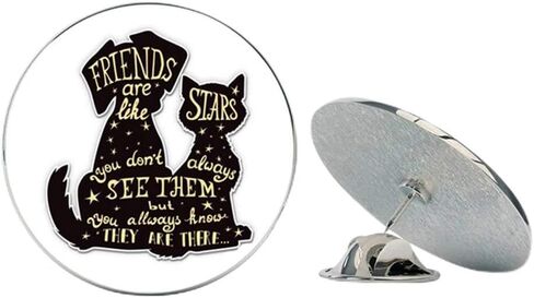 Friends are Like Stars Cat Dog Cute Metal 0.75" Lapel Hat Pin Tie Tack Pinback in Saudi Arabia