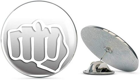 White Vinyl FIST (Window Fight Fighting Punch) Metal 0.75" Lapel Hat Pin Tie Tack Pinback in Saudi Arabia