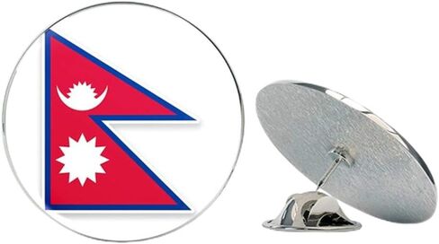 Nepal Flag Round Metal 0.75" Lapel Pin Hat Shirt Pin Tie Tack Pinback in Saudi Arabia