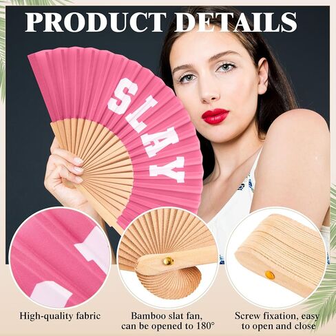 4 Pcs Handheld Folding Rave Fan for Line Dancing, Handheld Wooden Foldable Fan for Women Decorative Fans for Performance, Wedding, Church, Party Favor, Music Festival Gifts (Stylish) in Saudi Arabia