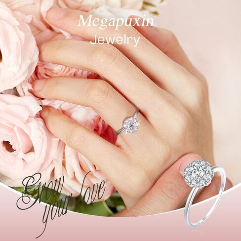 خواتم مويسانيتي للنساء، خواتم وعد الخطوبة لها، D Color VVS1 Lab تم إنشاء خاتم زفاف مويسانيتي 18 قيراط مطلي بالذهب الأبيض مويسانيتي الخلود مجموعة زفاف أنيقة هدايا عيد الحب in Kuwait