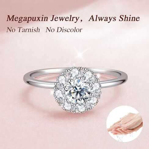 خواتم مويسانيتي للنساء، خواتم وعد الخطوبة لها، D Color VVS1 Lab تم إنشاء خاتم زفاف مويسانيتي 18 قيراط مطلي بالذهب الأبيض مويسانيتي الخلود مجموعة زفاف أنيقة هدايا عيد الحب in Kuwait