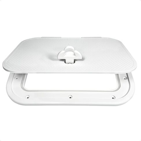 Five Oceans Marine Deck Access Hatch with T-Handle, Locking Slam Latch, 10-7/8 inches x 14-3/4 inches, Off-White, UV-Resistant ABS Plastic, 180-Degree Locking Hinges in Saudi Arabia