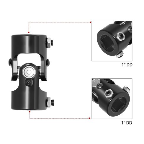 1" DD × 1" DD Black Single Universal U-Joint for Steering Shaft in Saudi Arabia