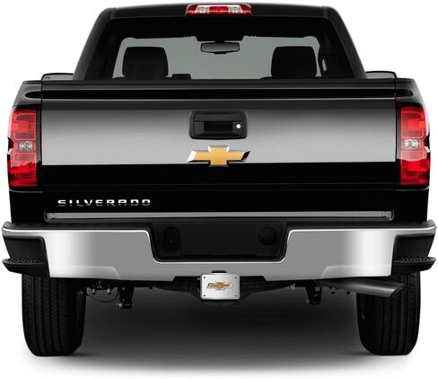 iPick Image Made for Chevrolet 3D Gold Logo on Brush Silver Billet Aluminum 2-inch Tow Hitch Cover in Saudi Arabia
