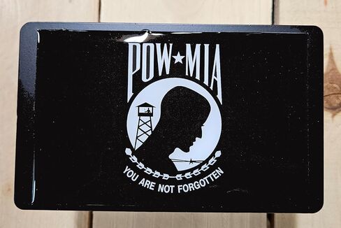 POW MIA Trailer Hitch Cover, You are Not Forgotten Military Tribute, Heavy Duty Steel, Black Powder Coated, 2 Inch Receiver, Made in USA in Saudi Arabia
