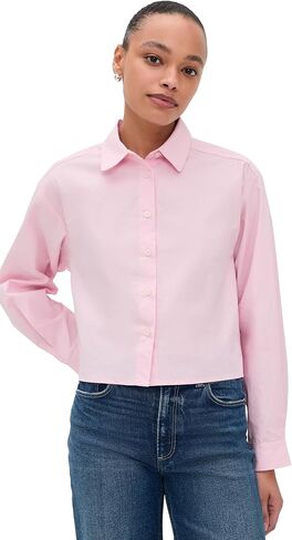 perfectwhitetee Women's Naomi Cotton Poplin Button Down Shirt in Kuwait