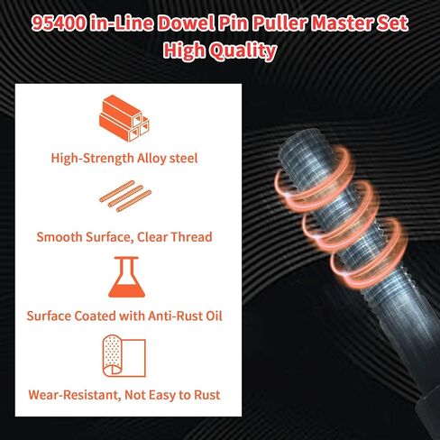 95400 in-Line Dowel Pin Puller Master Set, Includes Both SAE and Metric Collets, 18 PCS Efficient and Time-Saving Dowel Pin Puller Tool in Kuwait
