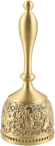 Hand Bells, Brass Bell, Hand Bells for Seniors Bedside, Small Handheld Bell for School Classroom, Service Call, Dinner and Wedding, Home Table Decoration(Brass) in Saudi Arabia
