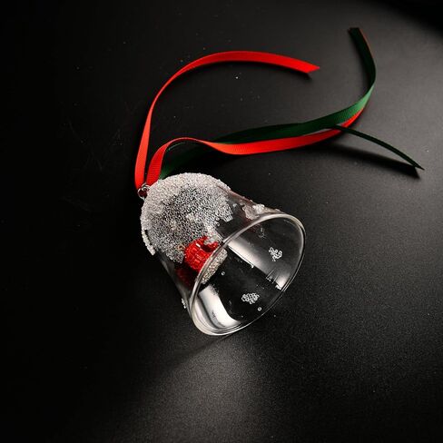 زينة جرس عيد الميلاد 2025، زخرفة جرس كريستالي لعيد الميلاد لتزيين الذكرى السنوية لشجرة عيد الميلاد (قبعة شفافة) in Kuwait