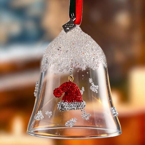 زينة جرس عيد الميلاد 2025، زخرفة جرس كريستالي لعيد الميلاد لتزيين الذكرى السنوية لشجرة عيد الميلاد (قبعة شفافة) in Kuwait