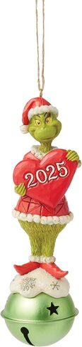 Enesco Dr. Seuss Grinch by Jim Shore Standing on a Jingle Bell 2025 Dated Hanging Ornament, 5.5 Inch, Multicolor in Saudi Arabia