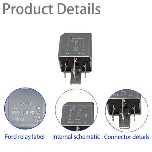 قطعتان تحل محل مرحل F80B-14B192-AA، استبدال V23136-J4-X62، متوافق مع Ford 2000-2023 Focus، مونديو، فييستا، إصلاح مضخة الوقود، مروحة التبريد والأخطاء الكهربائية in Saudi Arabia