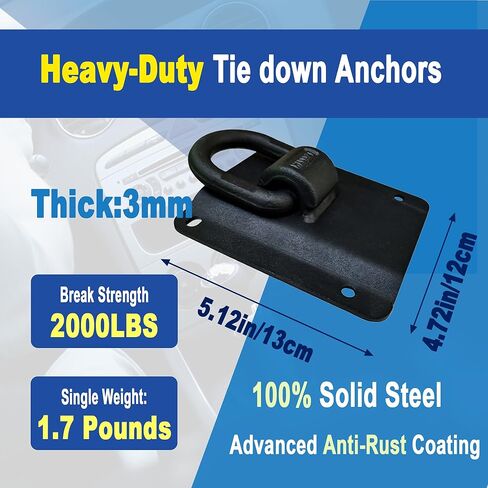 مرساة ربط C&KTANSIR متوافقة مع Ford F150، 4 قطع من خطافات مرساة سرير الشاحنة الثقيلة تناسب 2015-2026 F250 F350 Raptor OEM استبدال FL3Z-99000A64-B & FL3Z-9928408-AB in Kuwait