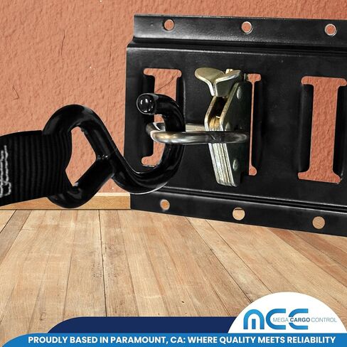 التحكم في الشحنات الضخمة - طقم السكك الحديدية E Track Tie Down مقاس 6 بوصات (4 عبوات) للمرائب، والشاحنات الصغيرة، والمقطورات، وأربطة ربط الدراجات النارية، وتركيبات ATV - قضبان ETrack ذات طلاء مسحوق أسود، والبضائع الآمنة والأحمال الثقيلة in Kuwait