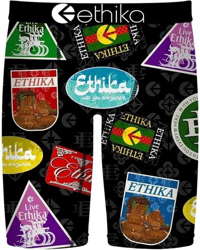 ملابس داخلية بوكسر للرجال من Ethika، طول الركبة، ملابس داخلية قابلة للتمدد في 4 اتجاهات مع مطبوعات جرافيك - خارج الجذع in Saudi Arabia