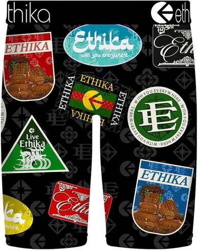 ملابس داخلية بوكسر للرجال من Ethika، طول الركبة، ملابس داخلية قابلة للتمدد في 4 اتجاهات مع مطبوعات جرافيك - خارج الجذع in Saudi Arabia